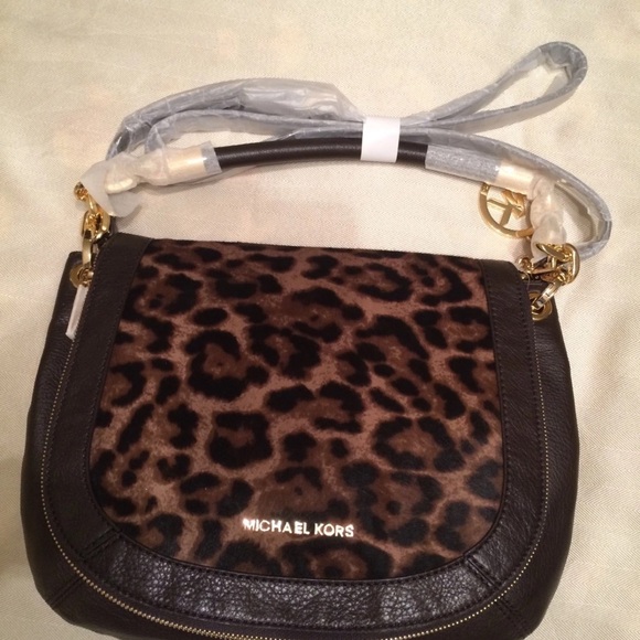 Michael Kors Stanthorpe Large Satchel Handbag Leopard Animal Hair $498 NWOT - Picture 1 of 2